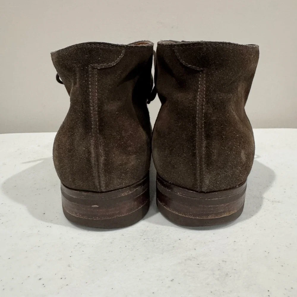 Gravati Mens 10 Dark Brown Suede Chukka Boots Handmade Italy Vibram